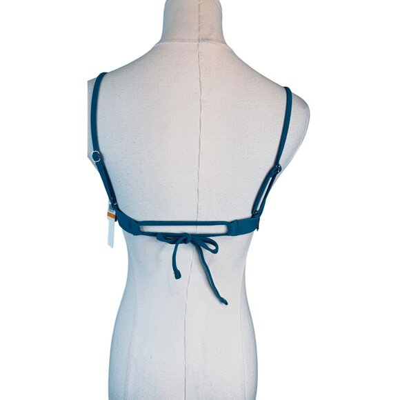 2/30 NWT Hula Honey Small Fringe Bandeau Bikini Top Blue Swimwear - Picture 6 of 11